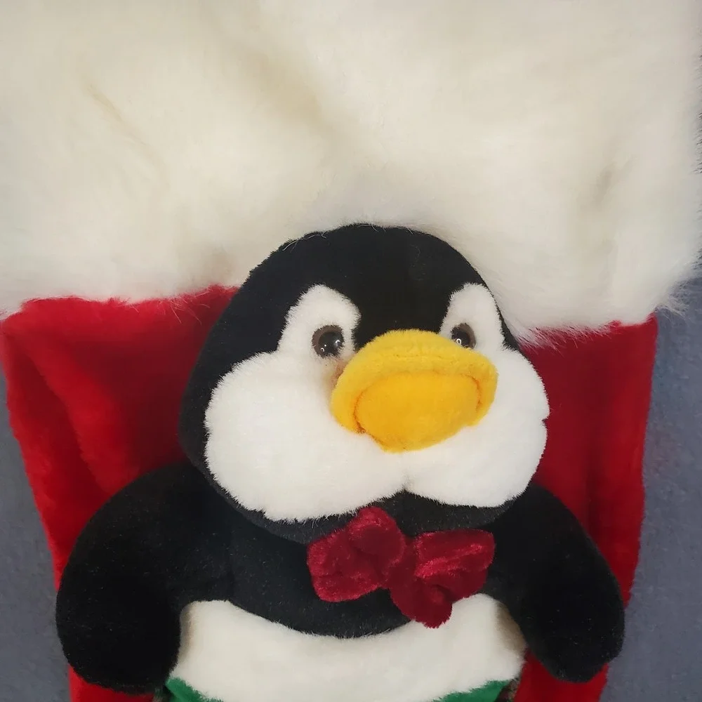 Seasons‎ Greetings Plush Penguin Christmas Stocking 20